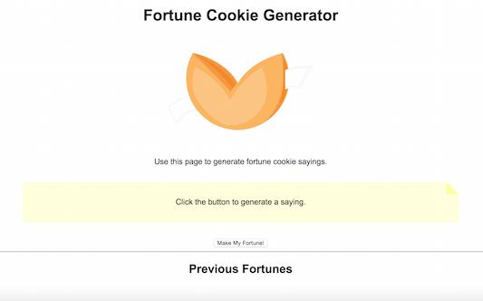 Fortune Cookie Generator Screen Shot