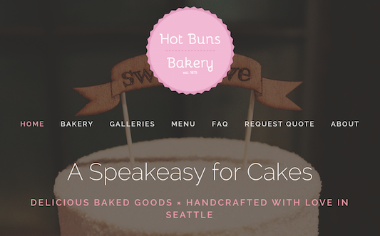 Hot Buns Bakery Website Screen Shot